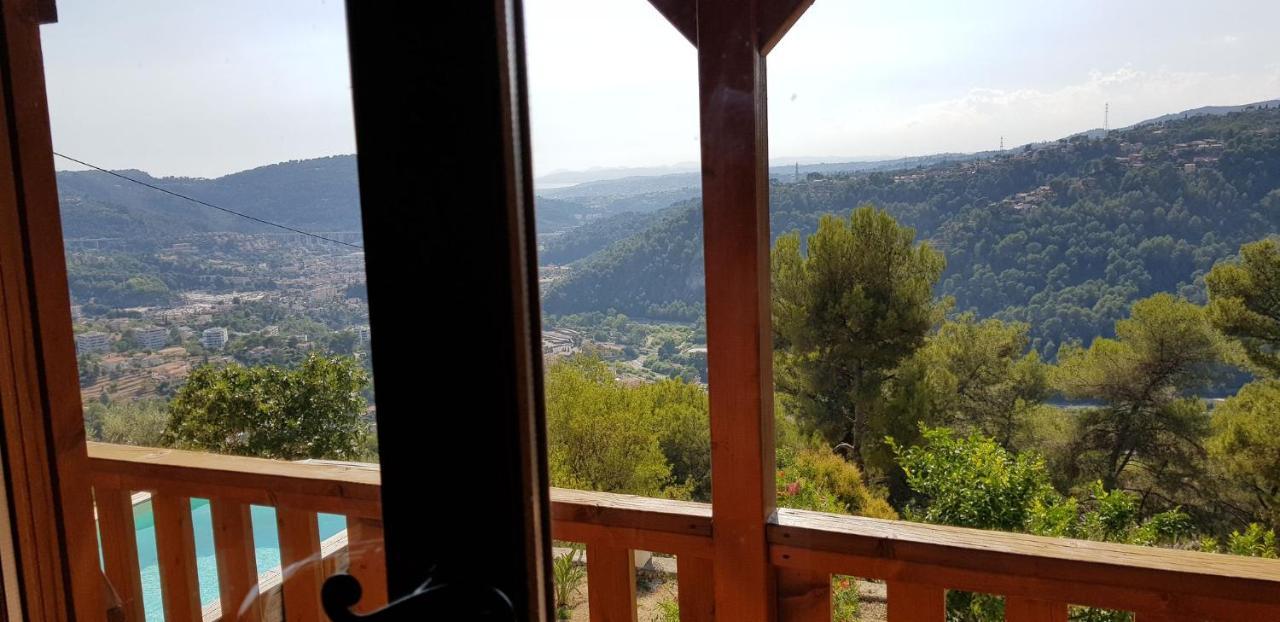 Le Chalet De La Pierreraie Cote D'Azur Piscine Terrasse Et Vue Mer Drap Exteriör bild