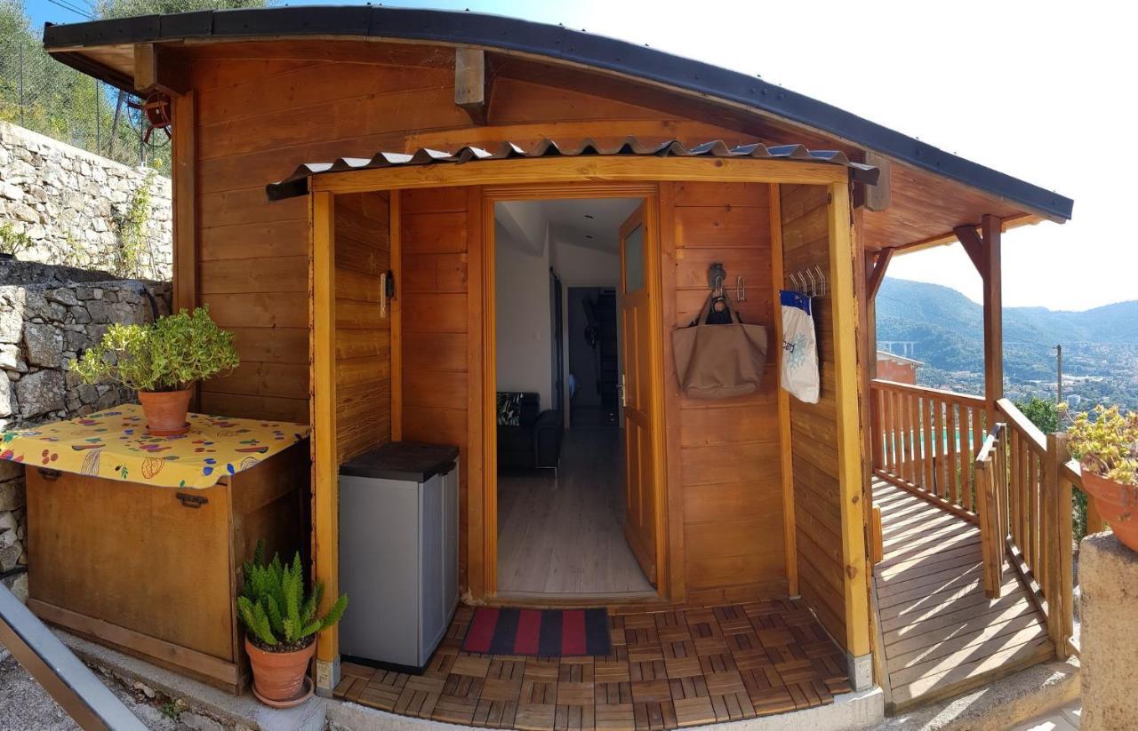 Le Chalet De La Pierreraie Cote D'Azur Piscine Terrasse Et Vue Mer Drap Exteriör bild