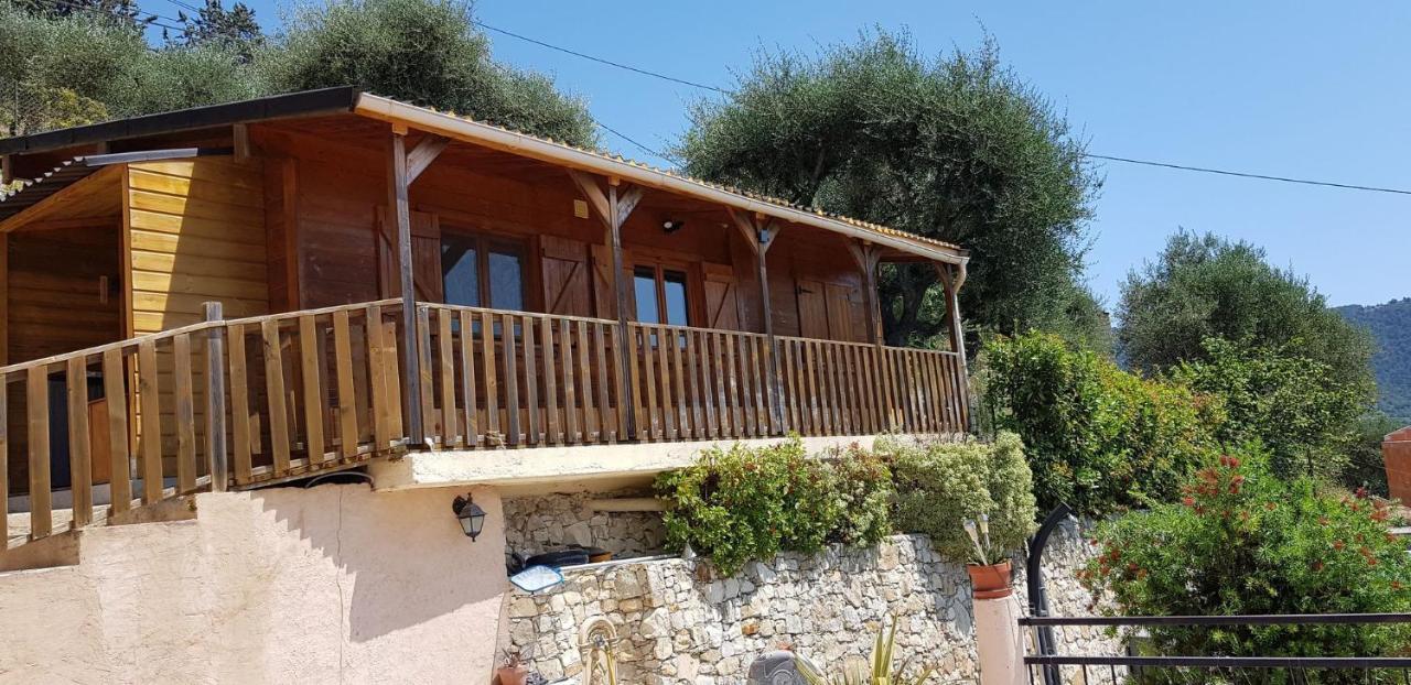 Le Chalet De La Pierreraie Cote D'Azur Piscine Terrasse Et Vue Mer Drap Exteriör bild